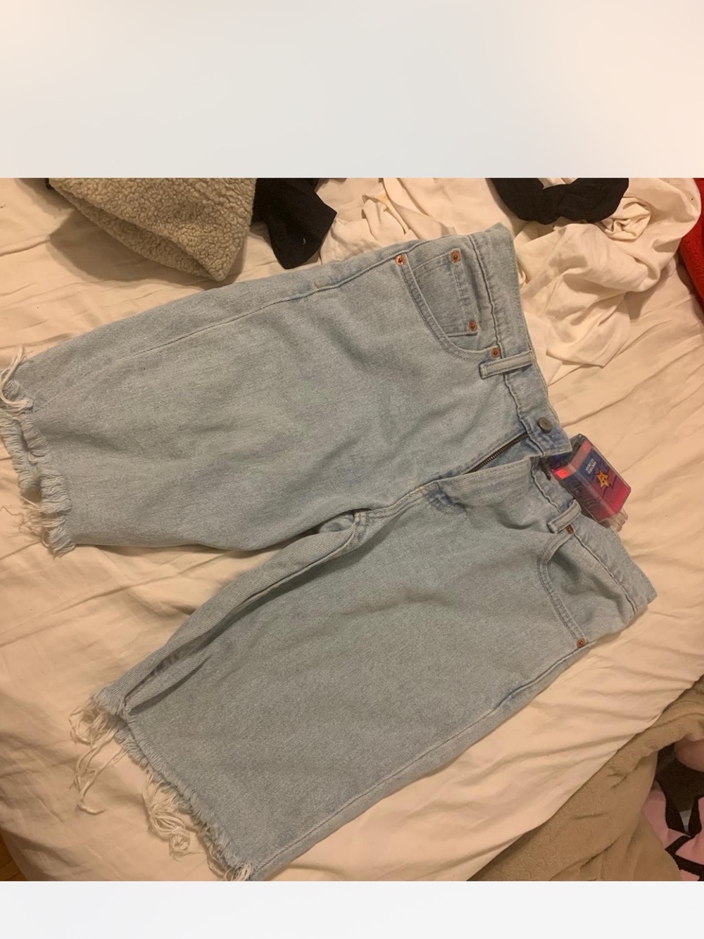 Levi's Jorts Light Wash Denim Knee-Length Shorts - Casual Frayed Hem